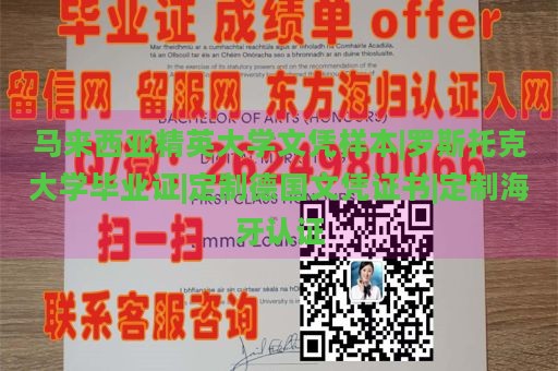 马来西亚精英大学文凭样本|罗斯托克大学毕业证|定制德国文凭证书|定制海牙认证